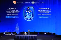 The signing ceremony and high-level conference on the UN Convention against Cybercrime take place in Hanoi on October 25–26, 2025. (Photo: VNA)