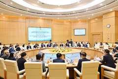 The meeting between leaders of the Ministry of Industry and Trade and the EU-ABC delegation in Hanoi on November 25 (Photo: Ministry of Industry and Trade)
