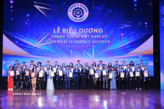 Winners of the Vietnam I4 Impact Awards 2026 at the ceremony in Hanoi on May 30 (Photo: VNA)