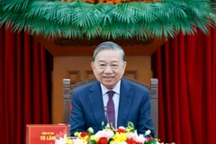 Party General Secretary To Lam at the phone talks with Russian President Vladimir Putin on January 24 (Photo: VNA)