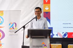Malaysian Economy Minister Akmal Nasrullah Mohd Nasir speaks at the launch of the National Sustainable Development Goals (SDG) Programme 2026. (Photo: Malaysian Ministry of Economy)