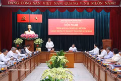 NA Chairman Tran Thanh Man speaks at the conference with the Ho Chi Minh City Party Committee’s Standing Board on May 29. (Photo: VNA)