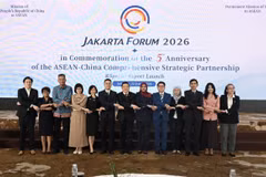 Participants in the forum marking the fifth anniversary of the ASEAN-China Comprehensive Strategic Partnershipin Jakarta on June 22 (Photo: asean.org)