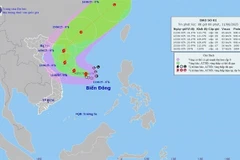 A map showing the expected path of the first typhoon of the year, named Wutip, on June 11 morning. (Photo: nchmf.gov.vn)