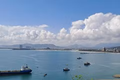 Construction has started on the Lien Chieu deep-sea port in Da Nang. The port will be a key base for logistics and exports for the Da Nang Free Trade Zone. (Photo: VNS/VNA)