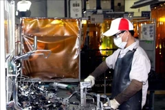 Machinery components are produced at Vietnam Precision Industrial No. 1 Co Ltd in Khai Quang Industrial Park, Vinh Phuc province. (Photo: VNA)