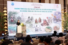 Deputy Director of Da Nang’s Department of Culture, Sports and Tourism Nguyen Thi Hoai An speaks at the event. (Photo: VNA)
