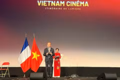 Vietnamese Ambassador to France Dinh Toan Thang speaks at the opening of the Vietnam Film Week – The Journey of Light in Paris on December 5. (Photo: VNA)