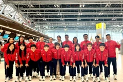 The Vietnam women’s futsal team return home after a successful campaign at the 33rd SEA Games. (Photo: VFF) 