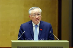 Permanent Deputy Prime Minister Nguyen Hoa Binh reports on the Government's performance during 2021–2026 at the 10th session of the 15th National Assembly on October 20, 2025. (Photo: VNA)