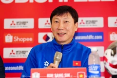 A smiling Coach Kim Sang-sik after the match. (Photo VFF) 