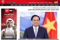 Vietnamese PM Pham Minh Chinh's official visit grabs the headlines of the Kuwaiti media. (Photo published by VNA)