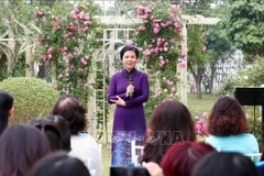 Ngo Phuong Ly, spouse of Party General Secretary To Lam, speaks at the gathering. (Photo: VNA)