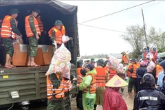 Rice aid delivered to flood-hit residents in Dak Lak province. (Photo: VNA)