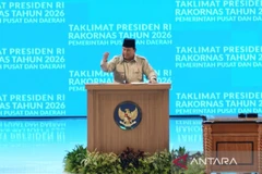 Indonesian President Prabowo Subianto delivers his remarks at the 2026 National Coordination Meeting of Central and Regional Governments in Bogor, West Java, on February 2, 2026. (Photo: ANTARA/Fathur Rochman) 