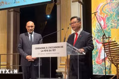Ambassador Trinh Duc Hai speaks at the event (Photo: VNA)