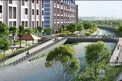 An artist's impression of the 3D concrete printed pedestrian bridge. (Photo: Singapore's Land Transport Authority) 