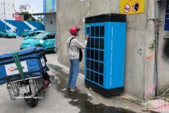 An e-motorbike battery-swap cabinet in Ho Chi Minh City (Photo: VNA)