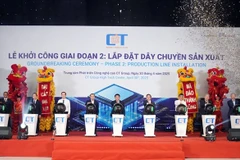 The groundbreaking ceremony for the second phase of construction on Vietnam’s first locally owned semiconductor chip factory. Photo courtesy of CT Semiconductor (Photo: VNA)