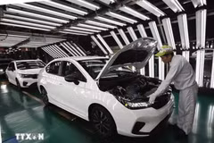 Automobile production at the Honda Vietnam plant in Vinh Phuc ward, Phu Tho province. (Photo: VNA)