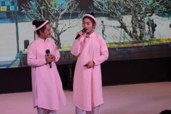 Contestants at the Vietnamese eloquent finals for foreigners (Photo: VNA)