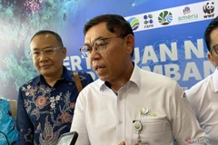 The head of Indonesia's Marine and Fisheries Human Resources Extension and Development Agency, I Nyoman Radiarta, delivers a statement to the press in Jakarta on January 26, 2026). (Photo: ANTARA)