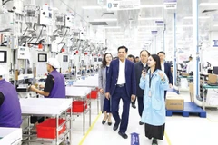 A delegation from the Nghe An provincial People’s Committee inspects production and business activities at the VSIP Nghe An Industrial, Urban and Service Park. (Photo:nhandan.vn)