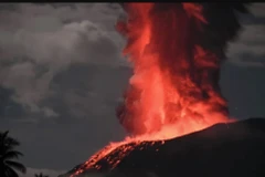 Indonesia's Mount Ibu spews volcanic material approximately 4,000 meters high during an eruption on Jan. 11, 2025 as observed from the Mount Ibu Volcano Observation Post in West Halmahera, North Maluku. — AFP 