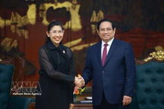 PM Pham Minh Chinh welcomes Thai Ambassador to Vietnam Urawadee Sriphiromaya in Hanoi on March 13. (Photo: VNA)