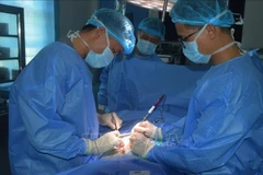 Doctors are performing a surgery on a patient (Photo: VNA)