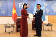 Vietnamese Ambassador to Italy Nguyen Phuong Anh presents her credentials, officially assuming the role of Vietnam’s Permanent Representative to the FAO. (Photo: VNA)