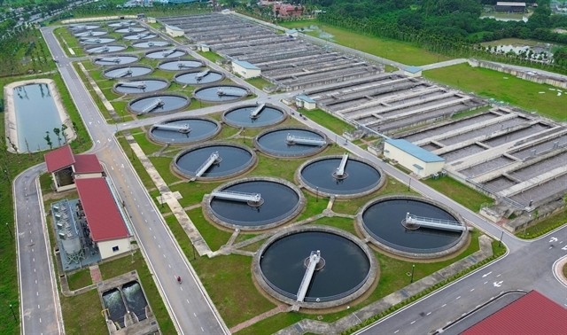 An overview of Yen Xa Wastewater Treatment Plant. (Photo: VNA)