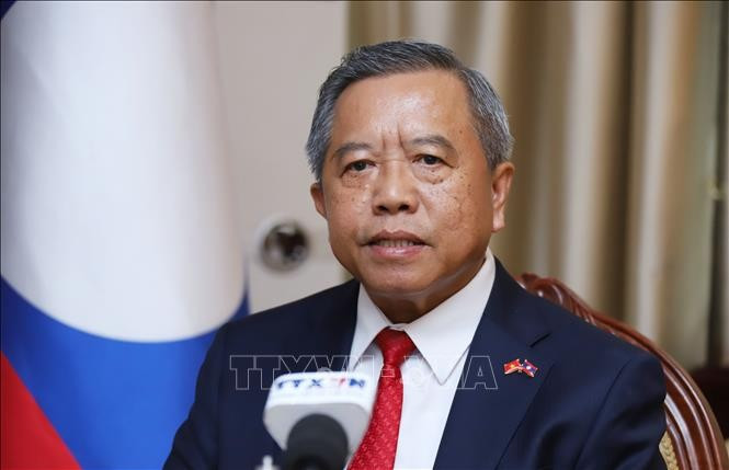 Professor Boviengkham Vongdara, Minister of Technology and Communications of Laos in an interview with the Vietnam News Agency. (Photo: VNA)