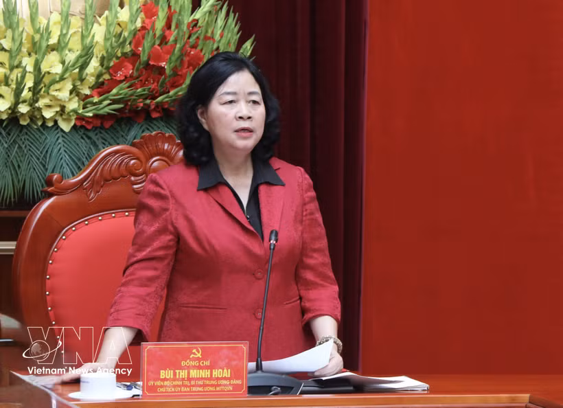 President of the Vietnam Fatherland Front Central Committee Bui Thi Minh Hoai. (Photo: VNA)