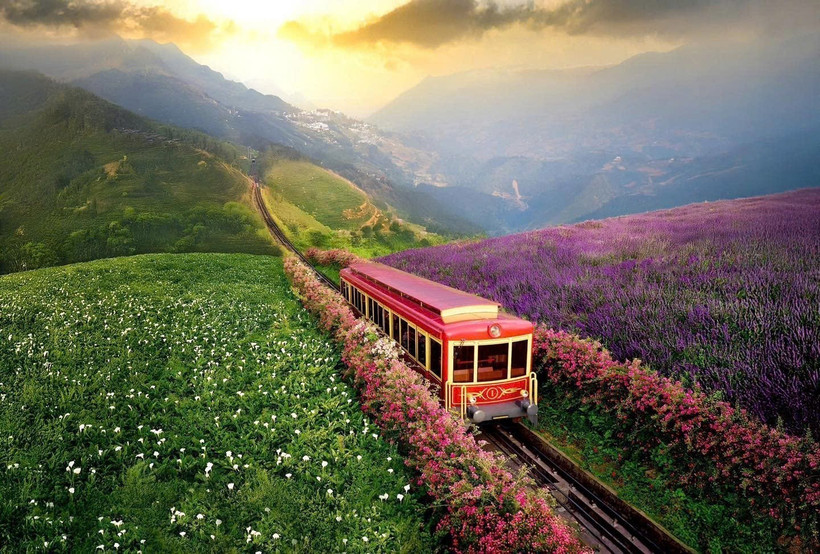 The Muong Hoa mountain train enhances green tourism experiences for visitors to Sa Pa. (Photo published by VNA)