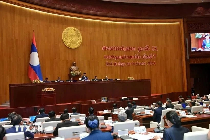 A view of the 7th session of the 9th Lao National Assembly. (Photo: VNA)