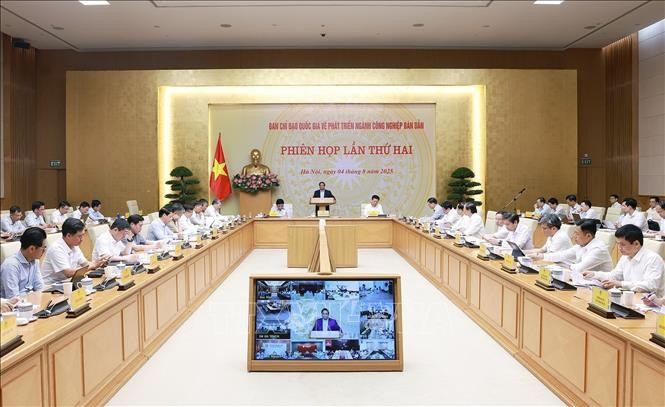 An overview of the second meeting of the National Steering Committee on Semiconductor Industry Development on August 4, 2025. (Photo: VNA)