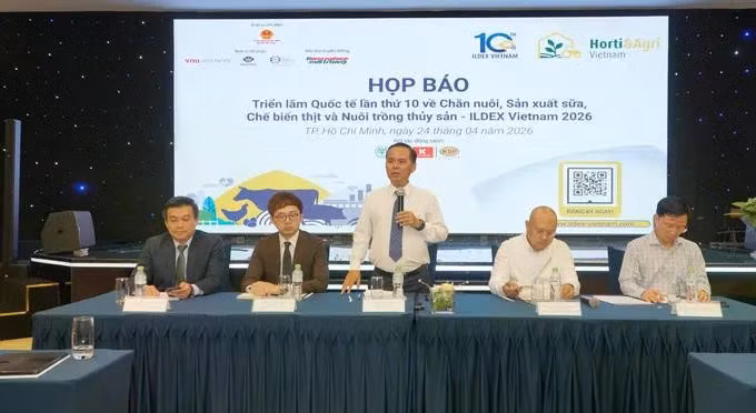 The press conference on the 10th International Livestock, Dairy, Meat Processing and Aquaculture Exposition (ILDEX Vietnam 2026) (Photo: sggp.org.vn)