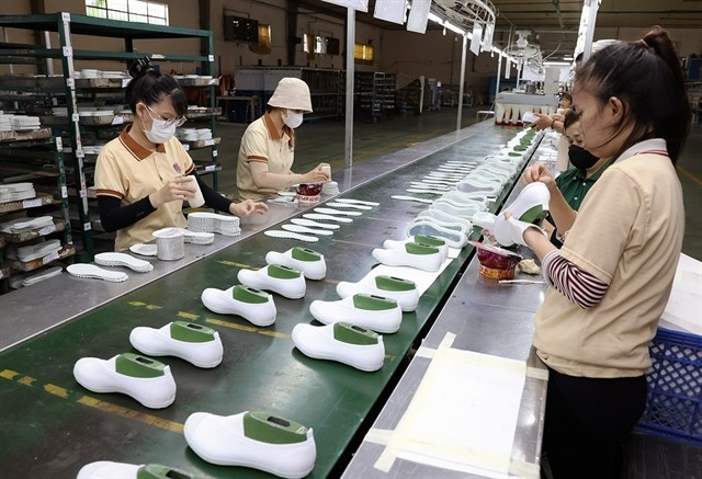 Production at Binh Dinh Footwear Joint Stock Company in Gia Lai province. (Photo: VNA)