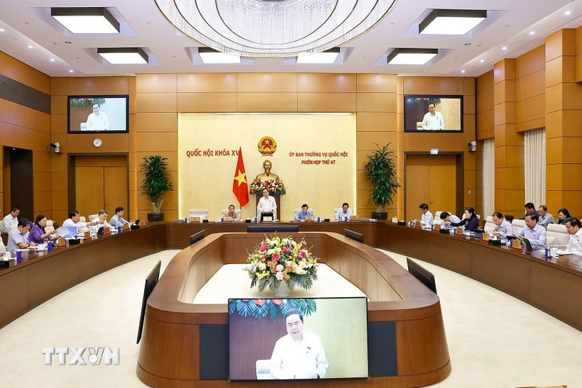 National Assembly Chairman Tran Thanh Man delivers the opening speech at the 47th session of the National Assembly Standing Committee. (Photo: VNA)