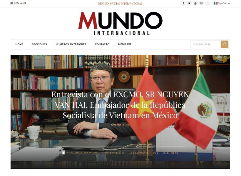 Mundo Internacional publishes an interview with Vietnamese Ambassador to Mexico Nguyen Van Hai. (Photo: Screenshot)