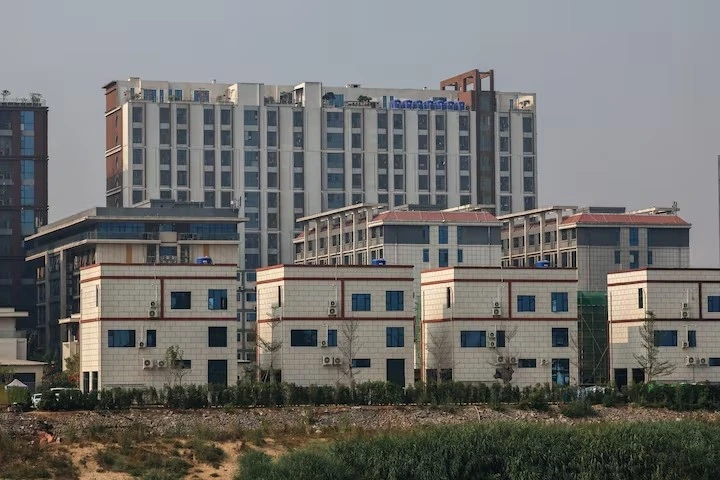 A general view of Shwe Kokko city, a casino, entertainment, and tourism complex, from Thailand's side of the border, after Thailand said it will suspend electricity supply to some border areas with Myanmar in an effort to curb scam centres. (Photo: Reuters)