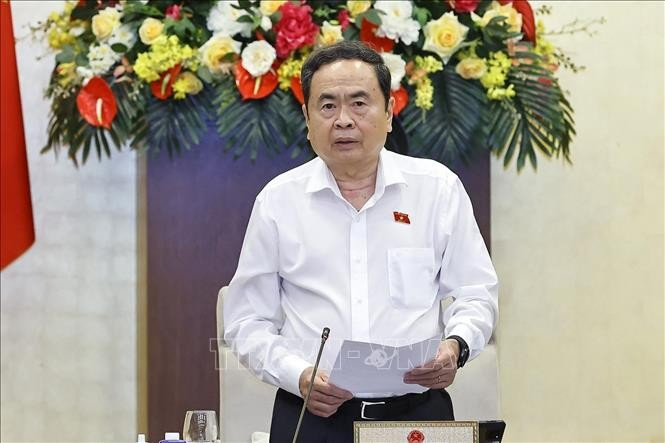 National Assembly Chairman Tran Thanh Man delivers closing remarks at the 49th session of the NA Standing Committee. (Photo: VNA)