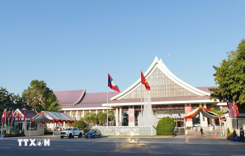 The Lao National Convention Centre in Vientiane, the venue of the 12th National Congress of the Lao People’s Revolutionary Party. (Photo: VNA)
