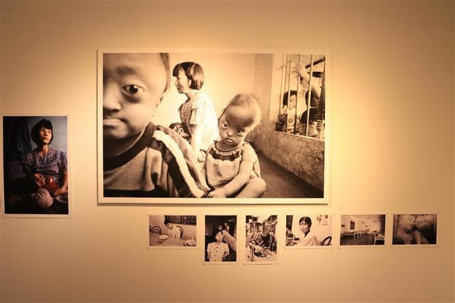 Swiss photographer Roland Schmid's photo exhibition on Vietnamese AO/dioxin takes place in Zurich, Switzerland. (Photo: VNA)