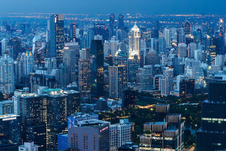 The skyline with twilight is photographed during sunset in Bangkok, Thailand, on May 15, 2025. (Photo: Reuters)