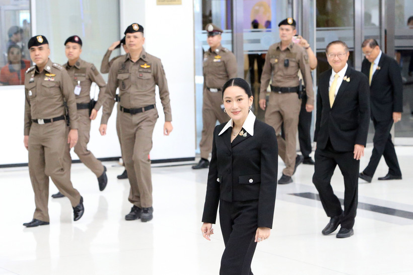 Suspended Thai Prime Minister Paetongtarn Shinawatra at the Constitutional Court in Bangkok on August 21, 2025. (Photo: Xinhua/VNA)