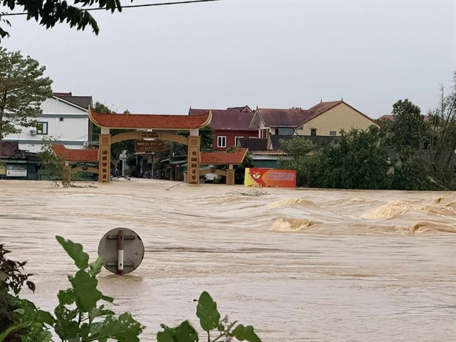 Flooding on Giang street in Huong Son, Ha Tinh province, at 6:20 am on September 29, 2025. (Photo: VNA)