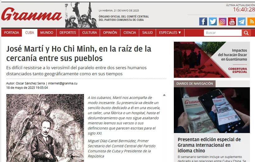 Granma highlights the legacy of President Ho Chi Minh. (Photo: VNA)