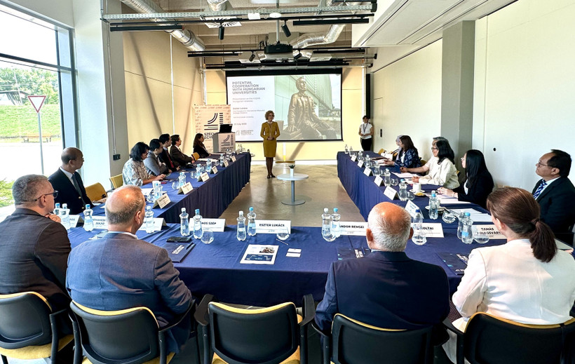 Vietnamese Ambassador to Hungary Bui Le Thaipays a working visit to the University of Győr, July 2025. (Photo: VNA)